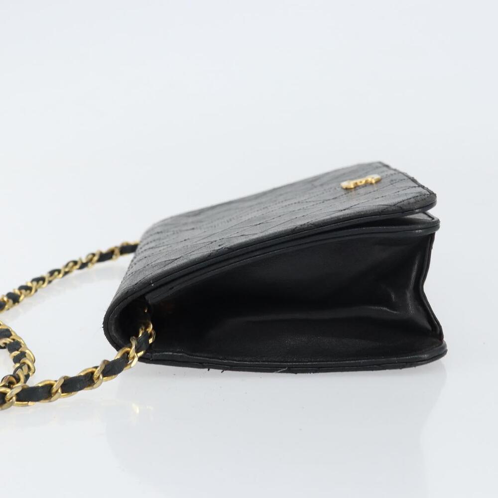 CHANEL Matelasse Chain Shoulder Bag Lamb Skin Black Gold CC Auth bs31513 - Picture 4 of 16